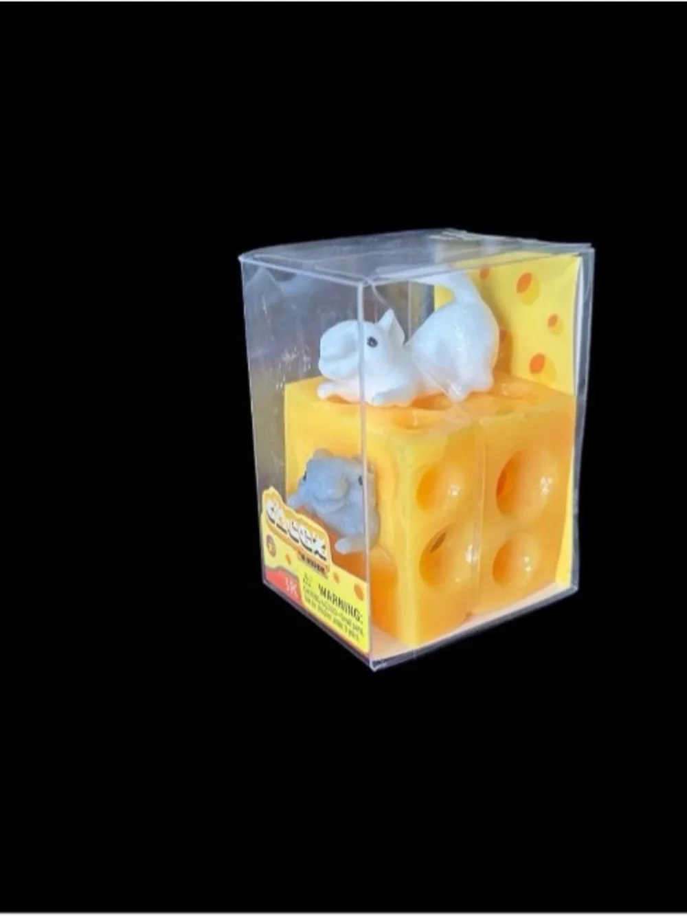 Stress Ball Ja-Ru Cheese Cube Mice Stretchy Squeeze Fidget Toy 3” Sensory Squish